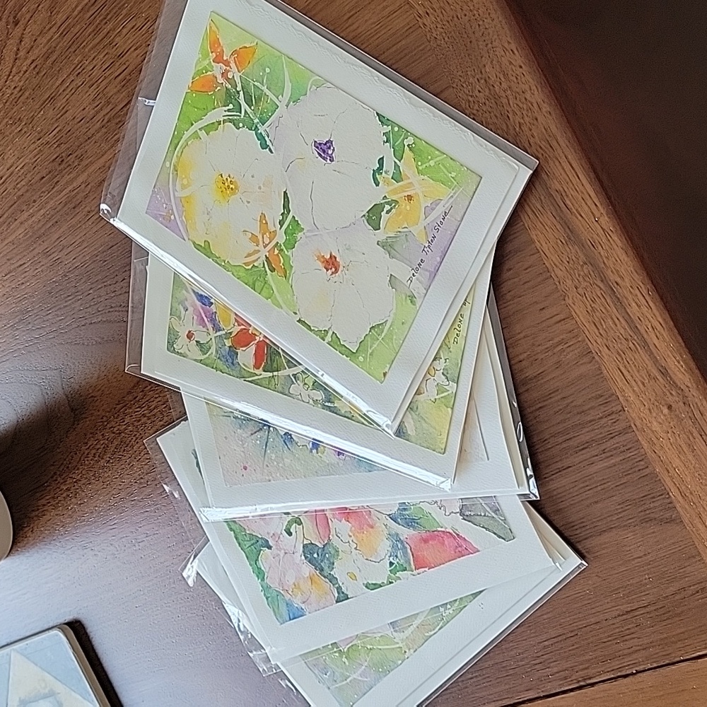 (5) Hand painted greeting cards